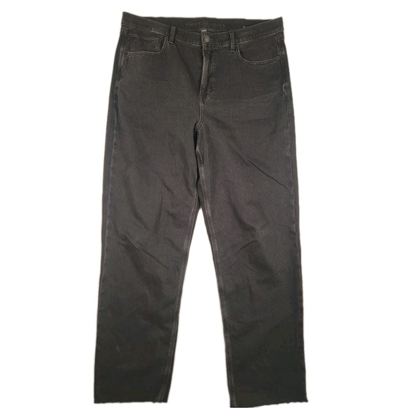 American Eagle Outfitters Denim - American Eagle Super High-Rise Baggy Straight Jeans Sz 14 X-Long‎ Black Strigid